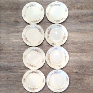 Eight (8) Homer Laughlin Eggshell Nautilus Ferndale Bread & Butter Plates 6.25"